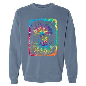 Om Tree Namaste Yoga Meditate Workout Meditation Gift Garment-Dyed Sweatshirt