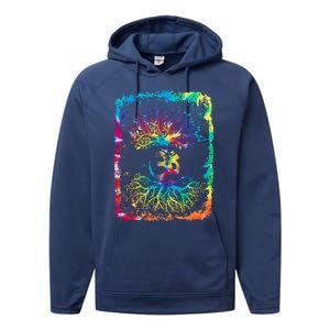 Om Tree Namaste Yoga Meditate Workout Meditation Gift Performance Fleece Hoodie