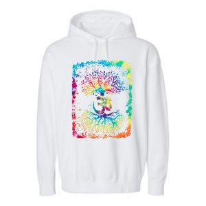 Om Tree Namaste Yoga Meditate Workout Meditation Gift Garment-Dyed Fleece Hoodie