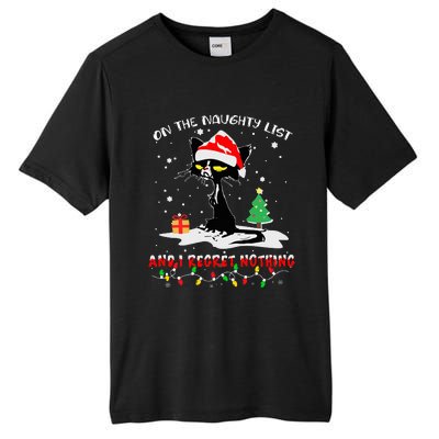 On The Naughty List And I Regret Nothing Cat Christmas  Tall Fusion ChromaSoft Performance T-Shirt