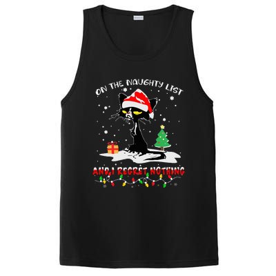 On The Naughty List And I Regret Nothing Cat Christmas  PosiCharge Competitor Tank