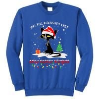 On The Naughty List And I Regret Nothing Cat Christmas  Tall Sweatshirt