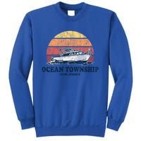 Ocean Township Nj Vintage Boating 70s Retro Boat Design Cute Gift Sweatshirt