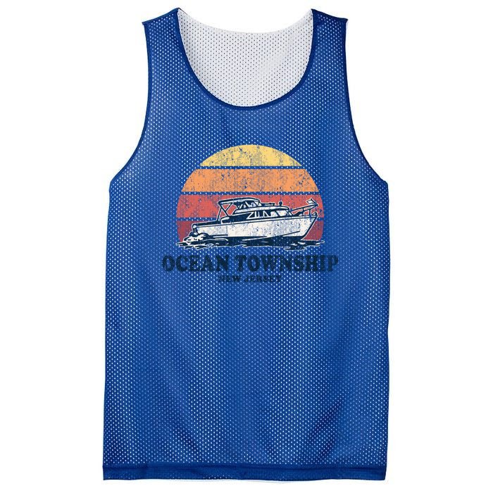 Ocean Township Nj Vintage Boating 70s Retro Boat Design Cute Gift Mesh Reversible Basketball Jersey Tank