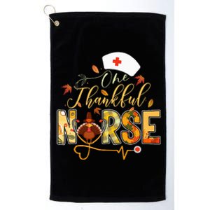 One Thankful Nurse Thanksgiving Turkey Day Nurse Gift Platinum Collection Golf Towel