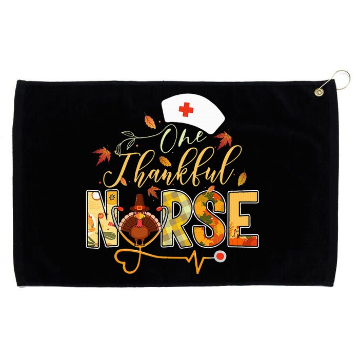 One Thankful Nurse Thanksgiving Turkey Day Nurse Gift Grommeted Golf Towel