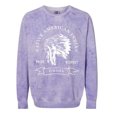 Omaha Tribe Native American Indian Pride Respect Darker Cool Gift Colorblast Crewneck Sweatshirt