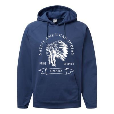 Omaha Tribe Native American Indian Pride Respect Darker Cool Gift Performance Fleece Hoodie