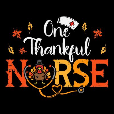 One Thankful Nurse Turkey Thanksgiving Scrub Top Fall T-Shirt