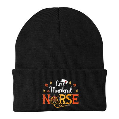 One Thankful Nurse Turkey Thanksgiving Scrub Top Fall Beanie