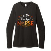 One Thankful Nurse Turkey Thanksgiving Scrub Top Fall Womens CVC Long Sleeve Shirt