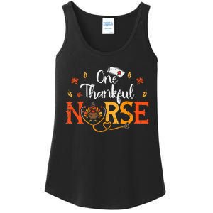 One Thankful Nurse Turkey Thanksgiving Scrub Top Fall Ladies Essential Tank