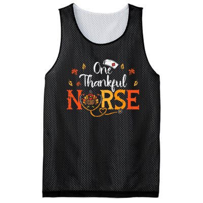 One Thankful Nurse Turkey Thanksgiving Scrub Top Fall Mesh Reversible Basketball Jersey Tank