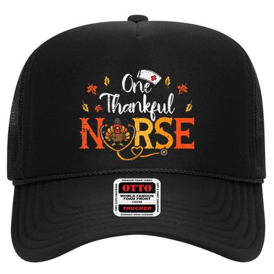 One Thankful Nurse Turkey Thanksgiving Scrub Top Fall Trucker Hat