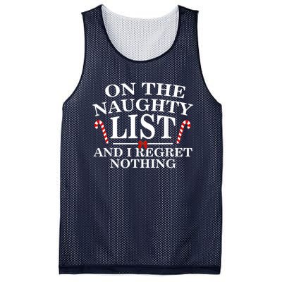 On The Naughty List And I Regret Nothing Funny Xmas Tee Mesh Reversible Basketball Jersey Tank