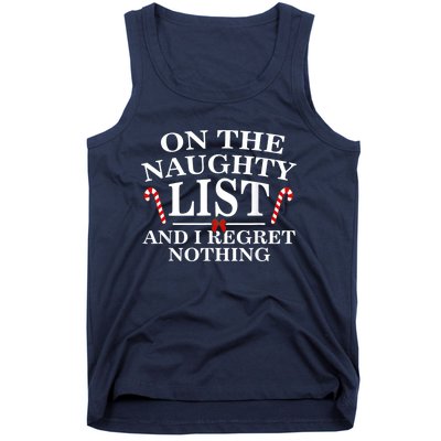 On The Naughty List And I Regret Nothing Funny Xmas Tee Tank Top