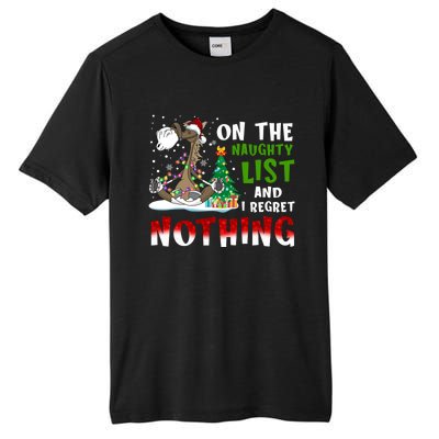 On The Naughty List And I Regret Nothing Horse Christmas Meaningful Gift Tall Fusion ChromaSoft Performance T-Shirt