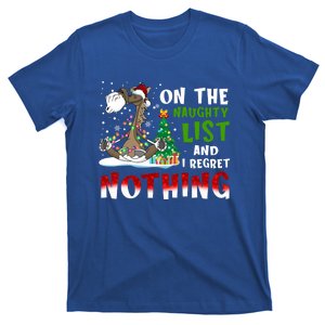 On The Naughty List And I Regret Nothing Horse Christmas Meaningful Gift T-Shirt