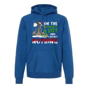 On The Naughty List And I Regret Nothing Horse Christmas Meaningful Gift Premium Hoodie