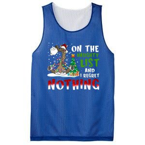 On The Naughty List And I Regret Nothing Horse Christmas Meaningful Gift Mesh Reversible Basketball Jersey Tank