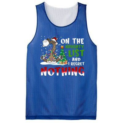 On The Naughty List And I Regret Nothing Horse Christmas Meaningful Gift Mesh Reversible Basketball Jersey Tank