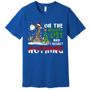 On The Naughty List And I Regret Nothing Horse Christmas Meaningful Gift Premium T-Shirt