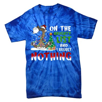 On The Naughty List And I Regret Nothing Horse Christmas Meaningful Gift Tie-Dye T-Shirt