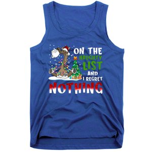 On The Naughty List And I Regret Nothing Horse Christmas Meaningful Gift Tank Top