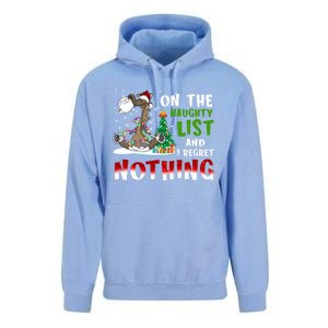 On The Naughty List And I Regret Nothing Horse Christmas Meaningful Gift Unisex Surf Hoodie