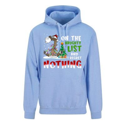 On The Naughty List And I Regret Nothing Horse Christmas Meaningful Gift Unisex Surf Hoodie