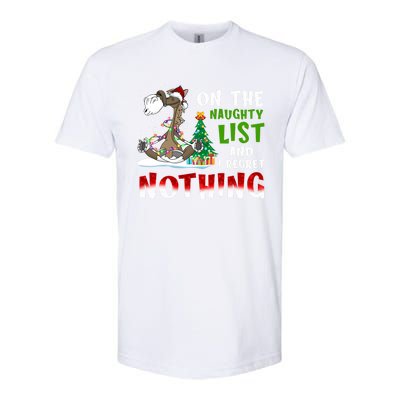 On The Naughty List And I Regret Nothing Horse Christmas Meaningful Gift Softstyle CVC T-Shirt