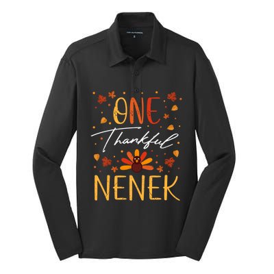 One Thankful Nenek Grandma Thanksgiving Fall Vintage Great Gift Silk Touch Performance Long Sleeve Polo