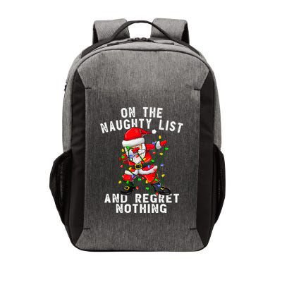 On The Naughty List And I Regret Nothing Dabbing Santa Vector Backpack