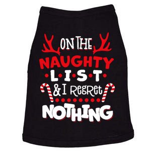 On The Naughty List I Regret Nothing Doggie Tank