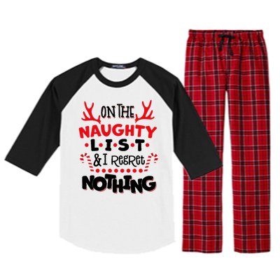 On The Naughty List I Regret Nothing Raglan Sleeve Pajama Set