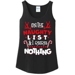 On The Naughty List I Regret Nothing Ladies Essential Tank