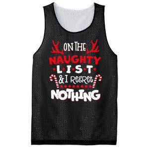 On The Naughty List I Regret Nothing Mesh Reversible Basketball Jersey Tank