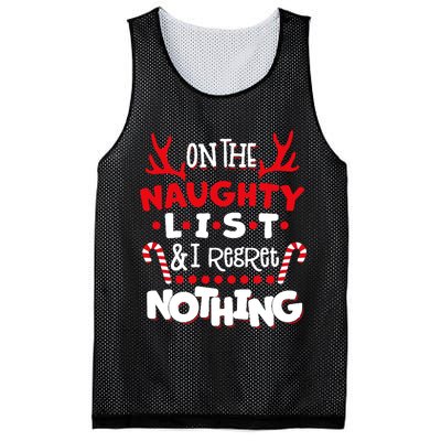 On The Naughty List I Regret Nothing Mesh Reversible Basketball Jersey Tank