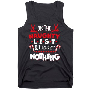 On The Naughty List I Regret Nothing Tank Top