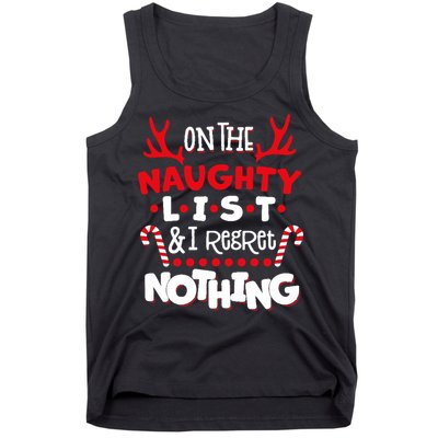 On The Naughty List I Regret Nothing Tank Top