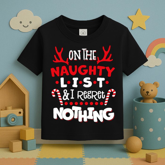 On The Naughty List I Regret Nothing Toddler T-Shirt