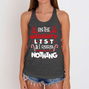 On The Naughty List I Regret Nothing Women's Knotted Racerback Tank