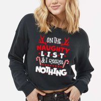On The Naughty List I Regret Nothing Cropped Pullover Crew