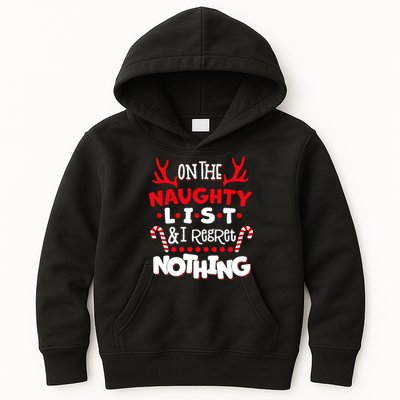 On The Naughty List I Regret Nothing Kids Hoodie