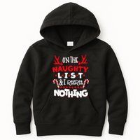 On The Naughty List I Regret Nothing Kids Hoodie