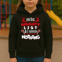 On The Naughty List I Regret Nothing Kids Hoodie