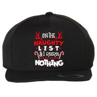 On The Naughty List I Regret Nothing Wool Snapback Cap