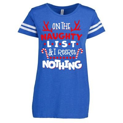 On The Naughty List I Regret Nothing Enza Ladies Jersey Football T-Shirt