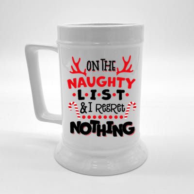 On The Naughty List I Regret Nothing Beer Stein