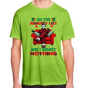 On The Naughty List And I Regret Nothing Horror Christmas Adult ChromaSoft Performance T-Shirt